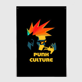 Постер с принтом Punk culture , 100% бумага
 | бумага, плотность 150 мг. Матовая, но за счет высокого коэффициента гладкости имеет небольшой блеск и дает на свету блики, но в отличии от глянцевой бумаги не покрыта лаком | music | punk | ирокез | музыка | панк | панк музыка | рок | рок музыка | суб культура