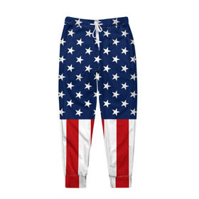 Мужские брюки 3D с принтом Флаг США , 100% полиэстер | манжеты по низу, эластичный пояс регулируется шнурком, по бокам два кармана без застежек, внутренняя часть кармана из мелкой сетки | Тематика изображения на принте: flag | usa | патриотизм | сша | флаг