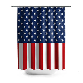Штора 3D для ванной с принтом Флаг США , 100% полиэстер | плотность материала — 100 г/м2. Стандартный размер — 146 см х 180 см. По верхнему краю — пластиковые люверсы для креплений. В комплекте 10 пластиковых колец | flag | usa | патриотизм | сша | флаг