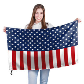 Флаг 3D с принтом Флаг США , 100% полиэстер | плотность ткани — 95 г/м2, размер — 67 х 109 см. Принт наносится с одной стороны | flag | usa | патриотизм | сша | флаг