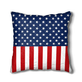 Подушка 3D с принтом Флаг США , наволочка – 100% полиэстер, наполнитель – холлофайбер (легкий наполнитель, не вызывает аллергию). | состоит из подушки и наволочки. Наволочка на молнии, легко снимается для стирки | flag | usa | патриотизм | сша | флаг
