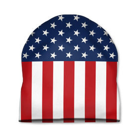 Шапка 3D с принтом Флаг США , 100% полиэстер | универсальный размер, печать по всей поверхности изделия | flag | usa | патриотизм | сша | флаг