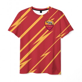 Мужская футболка 3D с принтом A S Roma - Autumn Top , 100% полиэфир | прямой крой, круглый вырез горловины, длина до линии бедер | 