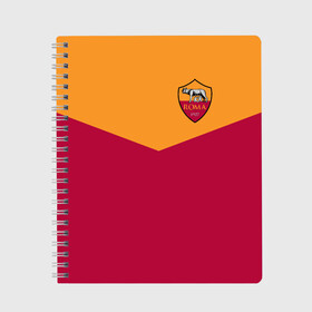 Тетрадь с принтом A S Roma - Yellow and Red , 100% бумага | 48 листов, плотность листов — 60 г/м2, плотность картонной обложки — 250 г/м2. Листы скреплены сбоку удобной пружинной спиралью. Уголки страниц и обложки скругленные. Цвет линий — светло-серый
 | рим | рома