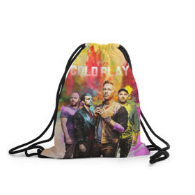 Рюкзак-мешок 3D с принтом Coldplay , 100% полиэстер | плотность ткани — 200 г/м2, размер — 35 х 45 см; лямки — толстые шнурки, застежка на шнуровке, без карманов и подкладки | cold play | rock | колд плей | колд плэй | колдплей | колдплэй | рок