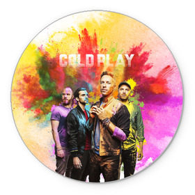 Коврик круглый с принтом Coldplay , резина и полиэстер | круглая форма, изображение наносится на всю лицевую часть | cold play | rock | колд плей | колд плэй | колдплей | колдплэй | рок