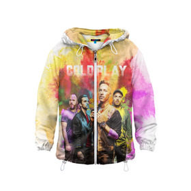 Детская ветровка 3D с принтом Coldplay , 100% полиэстер | подол и капюшон оформлены резинкой с фиксаторами, по бокам два кармана без застежек, один потайной карман на груди | cold play | rock | колд плей | колд плэй | колдплей | колдплэй | рок