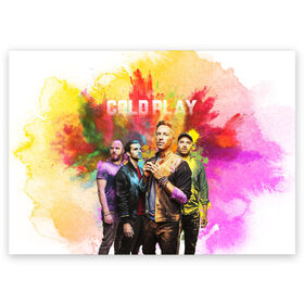 Поздравительная открытка с принтом Coldplay , 100% бумага | плотность бумаги 280 г/м2, матовая, на обратной стороне линовка и место для марки
 | cold play | rock | колд плей | колд плэй | колдплей | колдплэй | рок