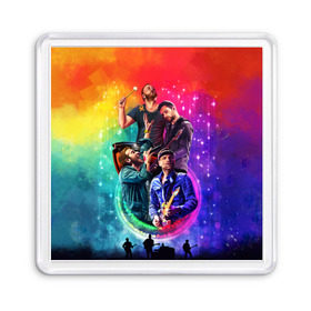 Магнит 55*55 с принтом Coldplay , Пластик | Размер: 65*65 мм; Размер печати: 55*55 мм | 