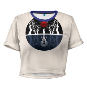 Женская футболка 3D укороченная с принтом Stranger Things , 100% полиэстер | круглая горловина, длина футболки до линии талии, рукава с отворотами | stranger things | очень странные дела