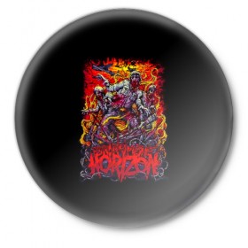 Значок с принтом Зомби Bring Me the Horizon ,  металл | круглая форма, металлическая застежка в виде булавки | Тематика изображения на принте: 