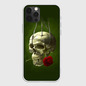 Чехол для iPhone 12 Pro Max с принтом Череп и роза , Силикон |  | кости | роза | скелет | хэллоуин | цветок | цветы | череп