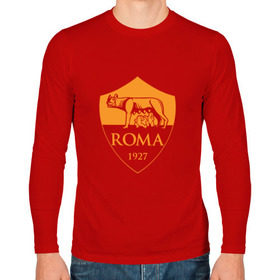 Мужской лонгслив хлопок с принтом A S Roma - Autumn Top , 100% хлопок |  | as roma | roma | рома | футбол