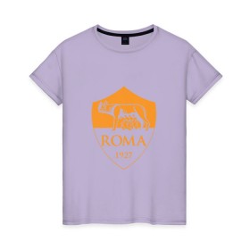 Женская футболка хлопок с принтом A S Roma - Autumn Top , 100% хлопок | прямой крой, круглый вырез горловины, длина до линии бедер, слегка спущенное плечо | as roma | roma | рома | футбол