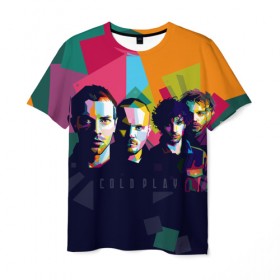 Мужская футболка 3D с принтом Coldplay , 100% полиэфир | прямой крой, круглый вырез горловины, длина до линии бедер | cold play | rock | колд плей | колд плэй | колдплей | колдплэй | рок