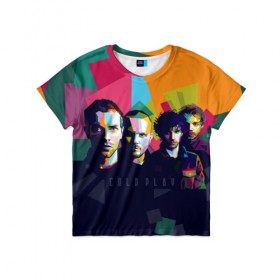 Детская футболка 3D с принтом Coldplay , 100% гипоаллергенный полиэфир | прямой крой, круглый вырез горловины, длина до линии бедер, чуть спущенное плечо, ткань немного тянется | cold play | rock | колд плей | колд плэй | колдплей | колдплэй | рок