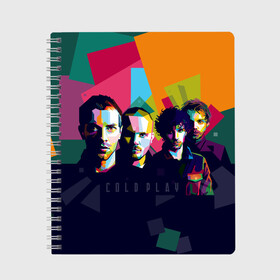 Тетрадь с принтом Coldplay , 100% бумага | 48 листов, плотность листов — 60 г/м2, плотность картонной обложки — 250 г/м2. Листы скреплены сбоку удобной пружинной спиралью. Уголки страниц и обложки скругленные. Цвет линий — светло-серый
 | cold play | rock | колд плей | колд плэй | колдплей | колдплэй | рок