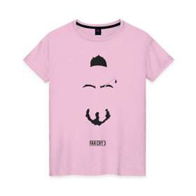 Женская футболка хлопок с принтом Ваас минимализм , 100% хлопок | прямой крой, круглый вырез горловины, длина до линии бедер, слегка спущенное плечо | far cry | farcry | farcry3 | vaas | ваас | враг | злодей | минимализм | психопат