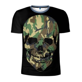 Мужская футболка 3D спортивная с принтом Череп Армия , 100% полиэстер с улучшенными характеристиками | приталенный силуэт, круглая горловина, широкие плечи, сужается к линии бедра | army | biker | ffm | skeleton | skull | армия | байкер | камуфляж | каска | скелет | череп | шлем