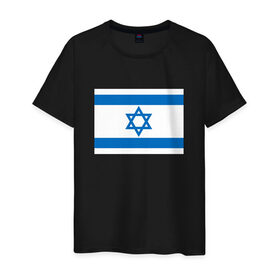 Мужская футболка хлопок с принтом Израиль , 100% хлопок | прямой крой, круглый вырез горловины, длина до линии бедер, слегка спущенное плечо. | Тематика изображения на принте: 