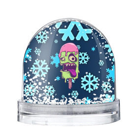 Водяной шар с принтом Ice Cream , Пластик | Изображение внутри шара печатается на глянцевой фотобумаге с двух сторон | ice cream | зима | зомби | мороженое | снежинки