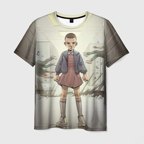 Мужская футболка 3D с принтом Girl , 100% полиэфир | прямой крой, круглый вырез горловины, длина до линии бедер | stranger things | очень странные дела