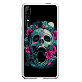 Чехол для Honor P Smart Z с принтом Dia de Muertos , Силикон | Область печати: задняя сторона чехла, без боковых панелей | кости | праздник | птица | скелет | хэллоуин | цветы | череп