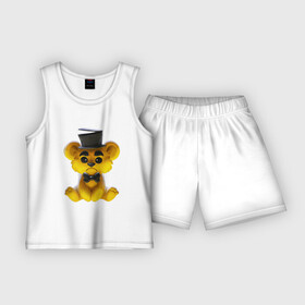 Детская пижама с шортами хлопок с принтом Golden Freddy ,  |  | five nights at freddys | golden freddy | золотой фредди | медведь | мишка