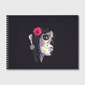 Альбом для рисования с принтом Dia de Muertos , 100% бумага
 | матовая бумага, плотность 200 мг. | Тематика изображения на принте: женщина | мексика | праздник | скелет | хэллоуин | череп