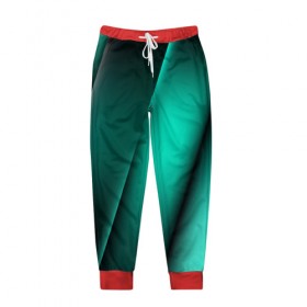 Мужские брюки 3D с принтом Emerald lines , 100% полиэстер | манжеты по низу, эластичный пояс регулируется шнурком, по бокам два кармана без застежек, внутренняя часть кармана из мелкой сетки | Тематика изображения на принте: абстракция | геометрия | зеленый