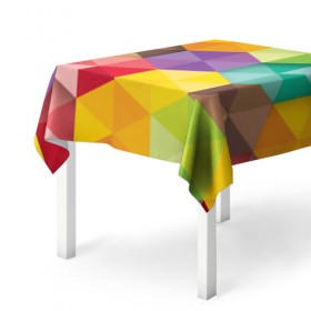 Скатерть 3D с принтом Цветные зонтики , 100% полиэстер (ткань не мнется и не растягивается) | Размер: 150*150 см | 