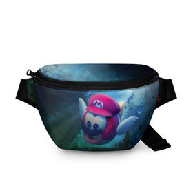 Поясная сумка 3D с принтом Super Mario / Марио , 100% полиэстер | плотная ткань, ремень с регулируемой длиной, внутри несколько карманов для мелочей, основное отделение и карман с обратной стороны сумки застегиваются на молнию | nintendo | марио | нинтендо