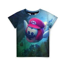 Детская футболка 3D с принтом Super Mario / Марио , 100% гипоаллергенный полиэфир | прямой крой, круглый вырез горловины, длина до линии бедер, чуть спущенное плечо, ткань немного тянется | nintendo | марио | нинтендо