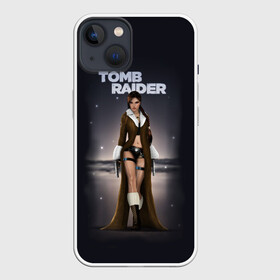 Чехол для iPhone 13 с принтом TOMB RAIDER ,  |  | game | girl | gun | lara croft | tomb raider | девушка | игра | оружие | пистолет