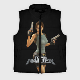 Мужской жилет утепленный 3D с принтом TOMB RAIDER ,  |  | game | girl | gun | lara croft | tomb raider | девушка | игра | оружие | пистолет