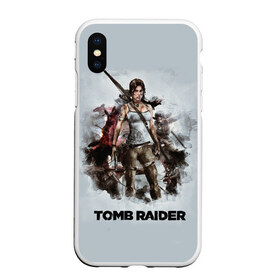 Чехол для iPhone XS Max матовый с принтом TOMB RAIDER , Силикон | Область печати: задняя сторона чехла, без боковых панелей | game | girl | gun | lara croft | tomb raider | девушка | игра | оружие | пистолет