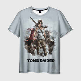Мужская футболка 3D с принтом TOMB RAIDER , 100% полиэфир | прямой крой, круглый вырез горловины, длина до линии бедер | Тематика изображения на принте: game | girl | gun | lara croft | tomb raider | девушка | игра | оружие | пистолет