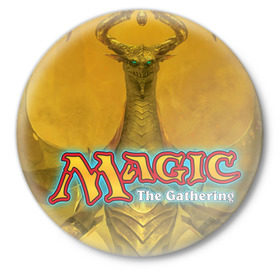 Значок с принтом Magic: The Gathering ,  металл | круглая форма, металлическая застежка в виде булавки | magic