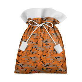 Подарочный 3D мешок с принтом Осенний камуфляж , 100% полиэстер | Размер: 29*39 см | Тематика изображения на принте: военный | оронжевый | серый | черный
