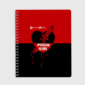 Тетрадь с принтом Poison heart , 100% бумага | 48 листов, плотность листов — 60 г/м2, плотность картонной обложки — 250 г/м2. Листы скреплены сбоку удобной пружинной спиралью. Уголки страниц и обложки скругленные. Цвет линий — светло-серый
 | depeche mode | альтернативный | вестник моды | депеш мод | дэйв гаан | индастриал | клинок | красное | кровь капли | мартин гор | музыка | надпись | новая волна | нож | рок | сердце | синти поп | черное