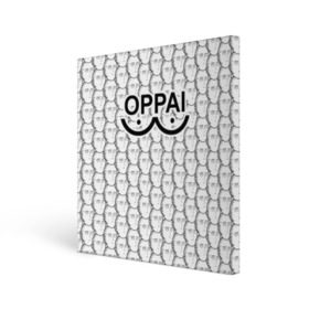 Холст квадратный с принтом OPPAI , 100% ПВХ |  | anime | onepunchman | oppai | saitama | аниме | ванпанчмен | сайтама