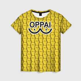 Женская футболка 3D с принтом OPPAI , 100% полиэфир ( синтетическое хлопкоподобное полотно) | прямой крой, круглый вырез горловины, длина до линии бедер | anime | onepunchman | saitama | аниме | ванпанчмен | сайтама