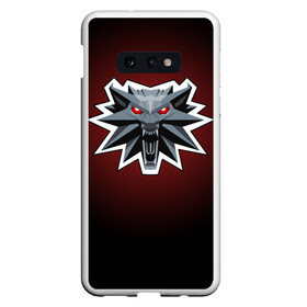 Чехол для Samsung S10E с принтом The Witcher , Силикон | Область печати: задняя сторона чехла, без боковых панелей | 1 | 2 | 3 | geralt | school | whitcher | white | wolf | белый | ведьмак | волк | геральт | медальон | школа