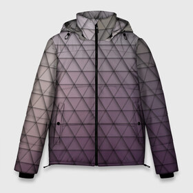 Мужская зимняя куртка 3D с принтом Кольчуга из треугольников , верх — 100% полиэстер; подкладка — 100% полиэстер; утеплитель — 100% полиэстер | длина ниже бедра, свободный силуэт Оверсайз. Есть воротник-стойка, отстегивающийся капюшон и ветрозащитная планка. 

Боковые карманы с листочкой на кнопках и внутренний карман на молнии. | Тематика изображения на принте: абстракция | геометрия | текстура | узор