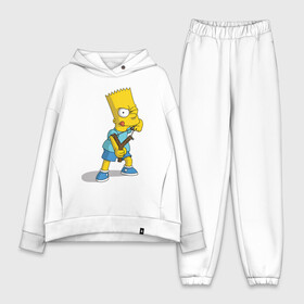 Женский костюм хлопок Oversize с принтом Bart Simpson ,  |  | барт | разбойник | рогатка. | симпсоны