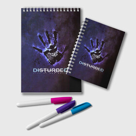 Блокнот с принтом Рука Disturbed , 100% бумага | 48 листов, плотность листов — 60 г/м2, плотность картонной обложки — 250 г/м2. Листы скреплены удобной пружинной спиралью. Цвет линий — светло-серый
 | Тематика изображения на принте: disturbed | альтернативный | группа | дистёрбд | метал | ню метал | нюметал | хеви | хеви метал | хевиметал