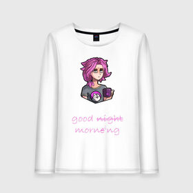 Женский лонгслив хлопок с принтом sleepy maeve , 100% хлопок |  | art | game | good | morning | night | online | paladins | sleepy | video