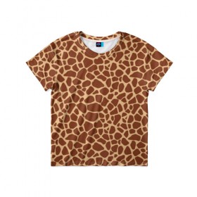 Детская футболка 3D с принтом Жираф , 100% гипоаллергенный полиэфир | прямой крой, круглый вырез горловины, длина до линии бедер, чуть спущенное плечо, ткань немного тянется | africa | afro | etnos | girafe | африка | афро | жираф | этно