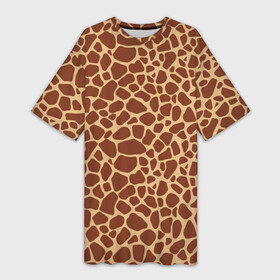 Платье-футболка 3D с принтом Жираф ,  |  | africa | afro | etnos | girafe | африка | афро | жираф | этно