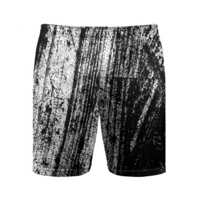 Мужские шорты 3D спортивные с принтом Необычная штриховка ,  |  | абстракция | абстракция красок | брызги красок | краска | потертость красок | текстура | царапины | черно белый | штрихи